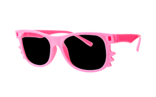Black sunglasses with pink frame or rims of spectacles for lady and kid isolated with clipping path in png file format Fashion sun glasses