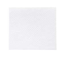 Top view of folded tissue paper piece isolated with clipping path in png file format