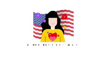 Happy Mothers Day United states icon animation video
