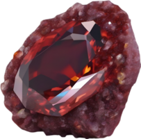 ai generado granate piedra, vistoso piedra preciosa clipart. png