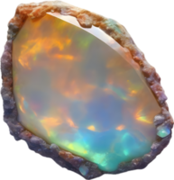 AI generated Opal stone, colorful gemstone clipart. png