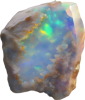 AI generated Opal stone, colorful gemstone clipart. png