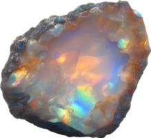 AI generated Opal stone, colorful gemstone clipart. png