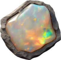 AI generated Opal stone, colorful gemstone clipart. png