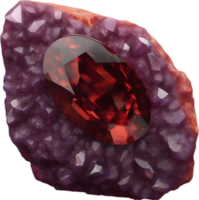 AI generated Garnet stone, colorful gemstone clipart. png