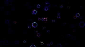 a black background with many colored bubbles video