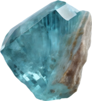 AI generated Aquamarine stone, colorful gemstone clipart. png