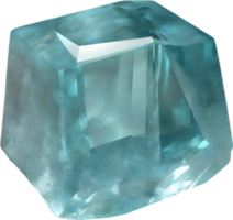 AI generated Aquamarine stone, colorful gemstone clipart. png