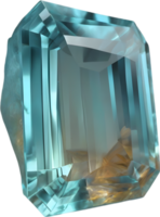 AI generated Aquamarine stone, colorful gemstone clipart. png