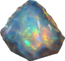 AI generated Opal stone, colorful gemstone clipart. png