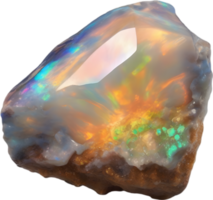 AI generated Opal stone, colorful gemstone clipart. png