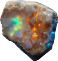 AI generated Opal stone, colorful gemstone clipart. png