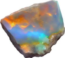 AI generated Opal stone, colorful gemstone clipart. png