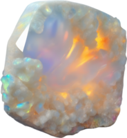 AI generated Opal stone, colorful gemstone clipart. png