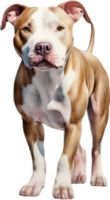 ai gegenereerd waterverf schilderij van een schattig pitbull. png