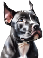 AI generated watercolor painting of a cute Pitbull. png