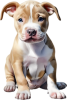 AI generated watercolor painting of a cute Pitbull. png