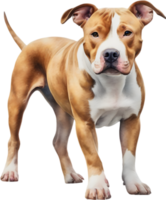 AI generated watercolor painting of a cute Pitbull. png