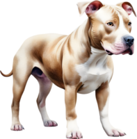 AI generated watercolor painting of a cute Pitbull. png