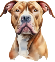 AI generated watercolor painting of a cute Pitbull. png