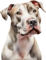 ai gegenereerd waterverf schilderij van een schattig pitbull. png