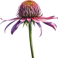 AI generated Watercolor painting of purple coneflower. png