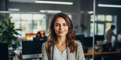 AI generated Female Software Engineer with a Coding Laptop photo