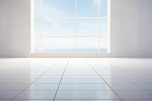 AI generated Light White and Gray Floor Tiles photo