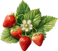 AI generated Watercolor painting of Strawberry. png