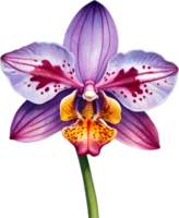 ai genererad vattenfärg målning av leopard orkide blomma. png