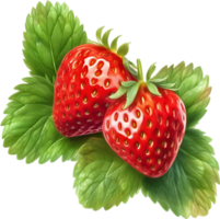 AI generated Watercolor painting of Strawberry. png