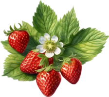 AI generated Watercolor painting of Strawberry. png