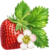 AI generated Watercolor painting of Strawberry. png