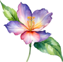 ai generiert Aquarell Blume mit Blätter malen. png
