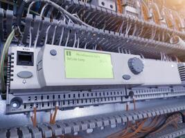 Close up the module controller operation and commissioning data record on the panel control Air Handling Unit. photo