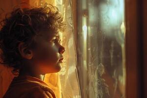 ai generado orfanato niño, un oferta retrato de Resiliencia y esperanza, el viaje de niños en necesitar de cuidado y apoyo, brillante un ligero en su fuerza y potencial en medio de adversidad. foto