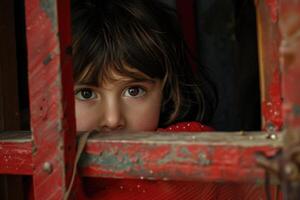 ai generado orfanato niño, un oferta retrato de Resiliencia y esperanza, el viaje de niños en necesitar de cuidado y apoyo, brillante un ligero en su fuerza y potencial en medio de adversidad. foto