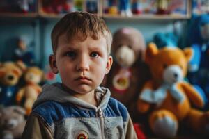 ai generado orfanato niño, un oferta retrato de Resiliencia y esperanza, el viaje de niños en necesitar de cuidado y apoyo, brillante un ligero en su fuerza y potencial en medio de adversidad. foto