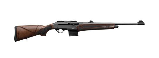 Semi-automatic rifled carbine. Hunting rifle with a wooden butt. Isolate on a white back photo