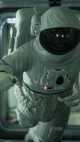 astronaut inside the orbital space station video