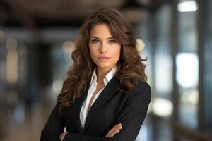AI generated Businesswoman - Female CEO in a Power Suit photo