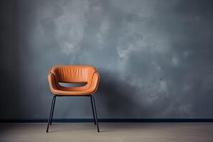 AI generated Minimalist Grey Interior Design Peach Fuzz Chair photo