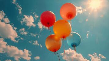 AI generated Bunch of Balloons Floating in the Air photo