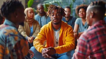 AI generated Group of People Sitting in Circle photo