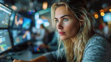 AI generated Woman Sitting in Front of Mirror photo