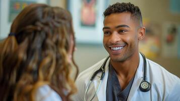 AI generated Man With Stethoscope Standing Next to Woman photo