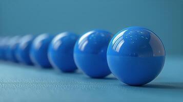 AI generated Row of Blue Balls photo