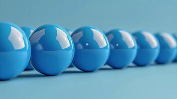 AI generated Row of Blue Balls photo