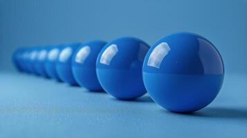 AI generated Row of Blue Balls photo