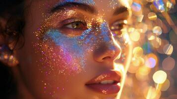 AI generated Woman Covered in Glitter photo